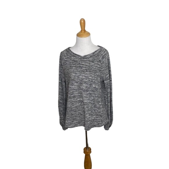 Lou & Grey for LOFT Gray Crew neck Marled Pullover Sweater Sweatshirt Size Med - Picture 1 of 7
